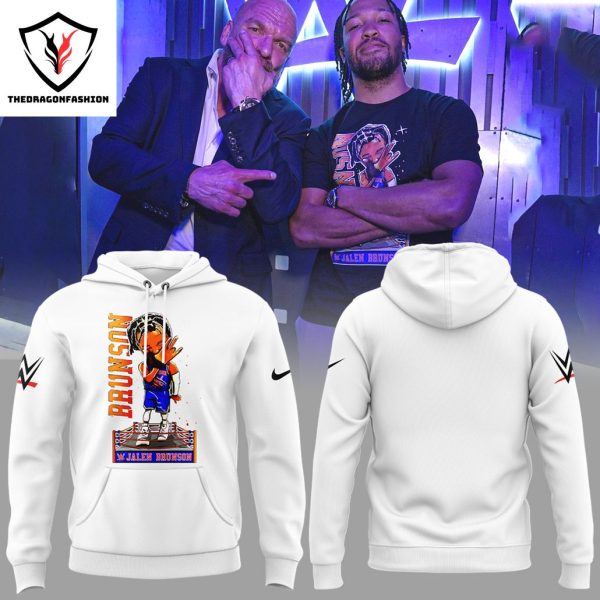 WWE Jalen Brunson 11 New York Knicks Design Hoodie – White