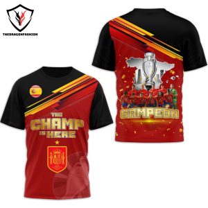 The Champs Is Here Spain Campeon 3D T-Shirt