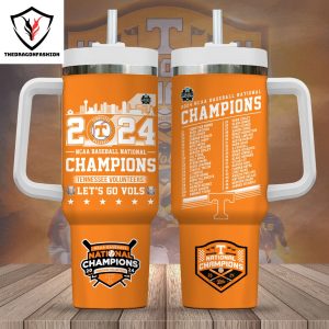 2024 NCAA Baseball National Champions Tennessee Volunteers Tumbler With Handle And Straw