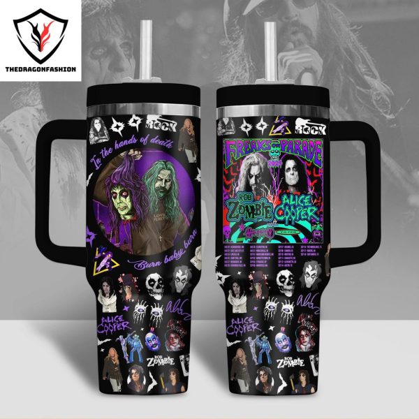 2024 Alice Cooper Rob Zombie Tumbler With Handle And Straw