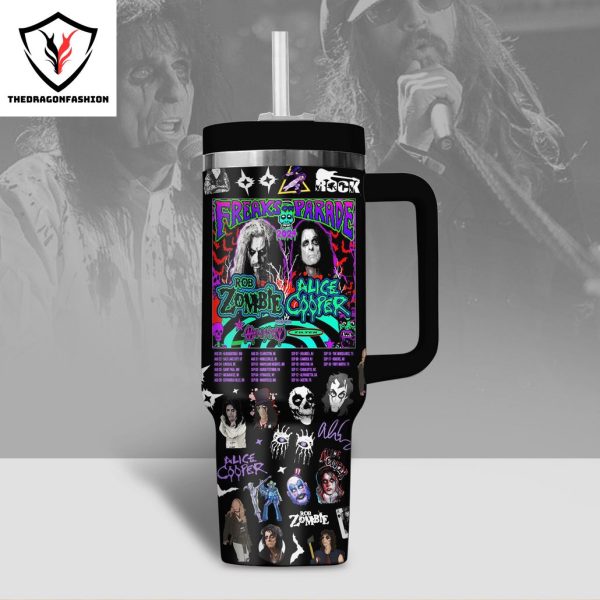 2024 Alice Cooper Rob Zombie Tumbler With Handle And Straw