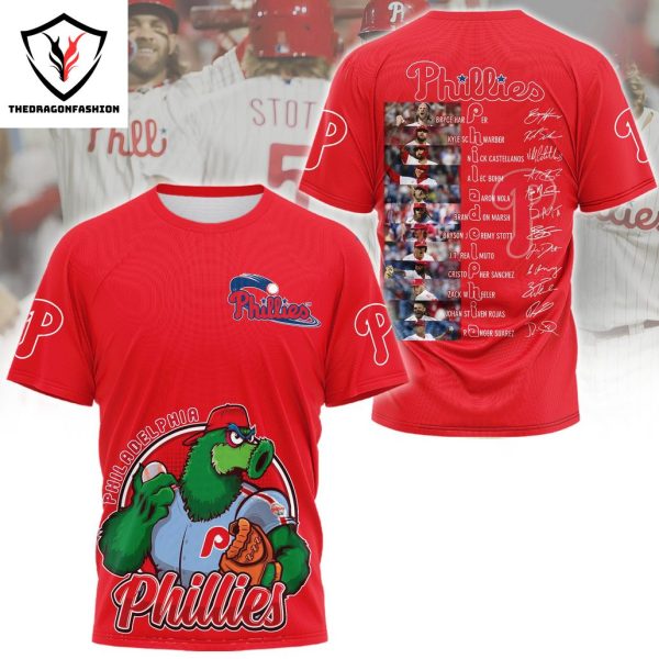 2024 Philadelphia Phillies Logo Signature 3D T-Shirt