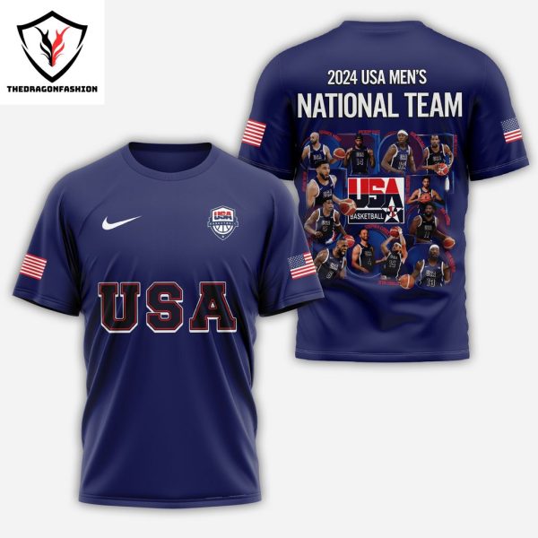 2024 USA Men National Team Olympic Design 3D T-Shirt