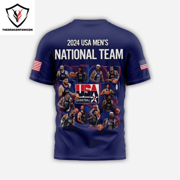 2024 USA Men National Team Olympic Design 3D T-Shirt