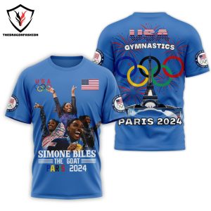 Simone Biles The Goat Paris 2024 Gymnastics 3D T-Shirt – Red