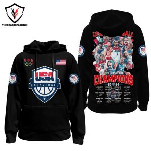 USA Men Basketball 2024 Olympic Champions Signature Design Hoodie