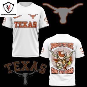 Texas Longhorns Embrace The Hate Hook Em Horns 3D T-Shirt