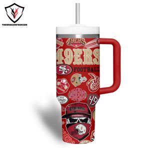 San Francisco 49ers Football Tumbler With Handle And Straw