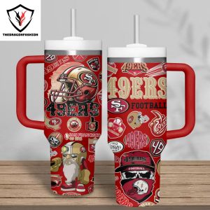 Personalized Mickey San Francisco 49ers Tumbler With Handle And Straw