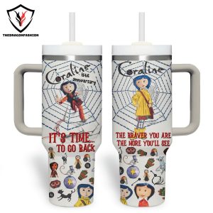 Coraline Be Careful What You Wish For Tumbler With Handle And Straw