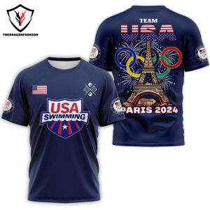 Team USA Swimming Oympic Paris 2024 Design 3D T-Shirt