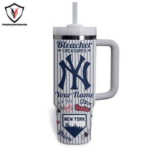 Personalized New York Yankees Bleacher Creatures Tumbler With Handle And Straw