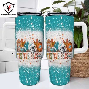 Personalized Mickey Mouse Miami Dolphins Tumbler With Handle And Straw