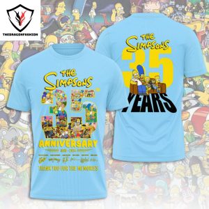 The Simpsons 35 Years 1989-2024 Signature 3D T-Shirt