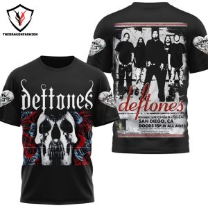 Deftones 2024 San Diego, CA Doors 15pm All Ages 3D T-Shirt