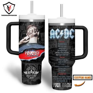 Personalized AC DC The Razors Edge Tumbler With Handle And Straw