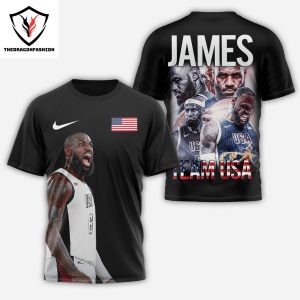 LeBron James Team USA Olympic 2024 Design 3D T-Shirt