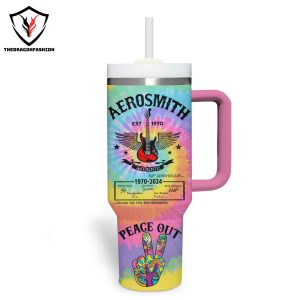 Aerosmith Dream On 54th Anniversary 1970-2024 Signature Thank You For The Memories Tumbler With Handle And Straw