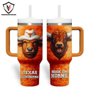 Texas Longhorns Hook Em Horns Tumbler With Handle And Straw