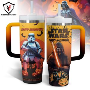 Star Wars Happy Halloween From The Dark Side Tumbler With Handle And Straw