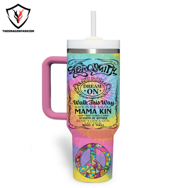 Aerosmith Dream On 54th Anniversary 1970-2024 Signature Thank You For The Memories Tumbler With Handle And Straw