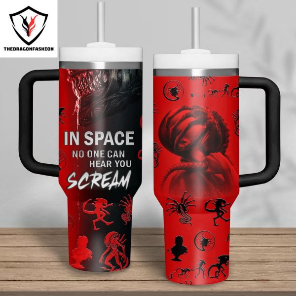 Alien Romulus – In Space No One Can Hear You Scream Tumbler With Handle And Straw