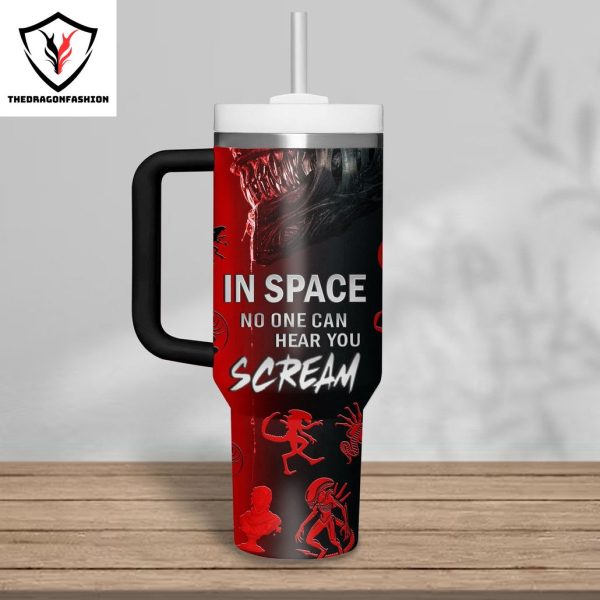 Alien Romulus – In Space No One Can Hear You Scream Tumbler With Handle And Straw