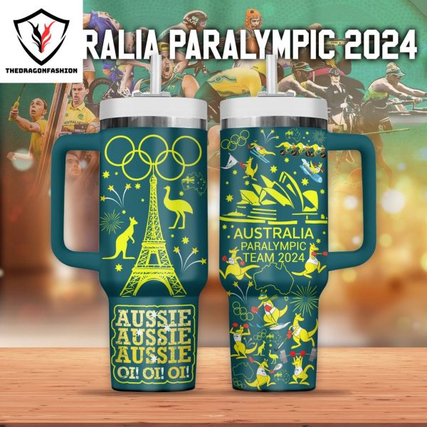 Australia Paralympics Team 2024 Tumbler With Handle And Straw