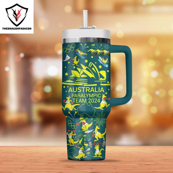 Australia Paralympics Team 2024 Tumbler With Handle And Straw