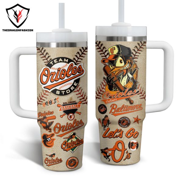 Baltimore Orioles Let Go Tumbler With Handle And Straw