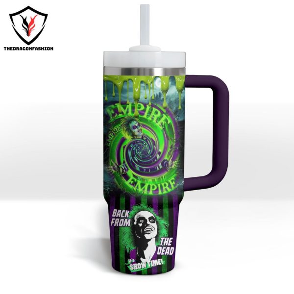 Beetlejuice Beetlejuice Back From The Dead Show Time Tumbler With Handle And Straw