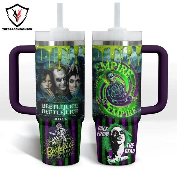 Beetlejuice Beetlejuice Back From The Dead Show Time Tumbler With Handle And Straw