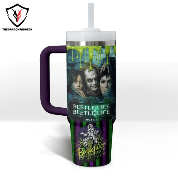 Beetlejuice Beetlejuice Back From The Dead Show Time Tumbler With Handle And Straw