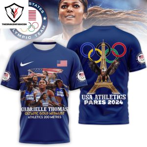 Gabrielle Thomas Olympic Gold Medal Athletics 200 Metres 2024 Design 3D T-Shirt