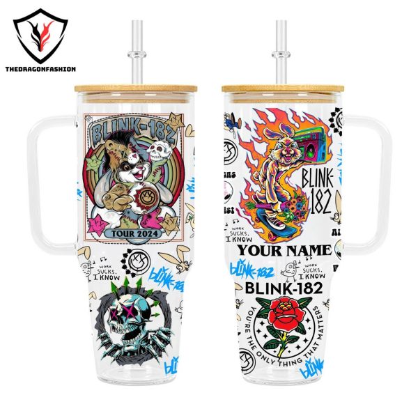 Blink-182 Tour 2024 Tumbler With Handle And Straw