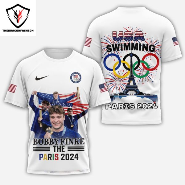 Bobby Finke – The Paris 2024 Team USA Swimming Wins 3D T-Shirt