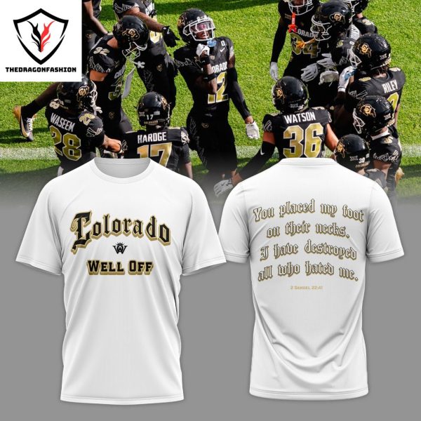 Colorado Buffaloes Football Well Off 3D T-Shirt – White