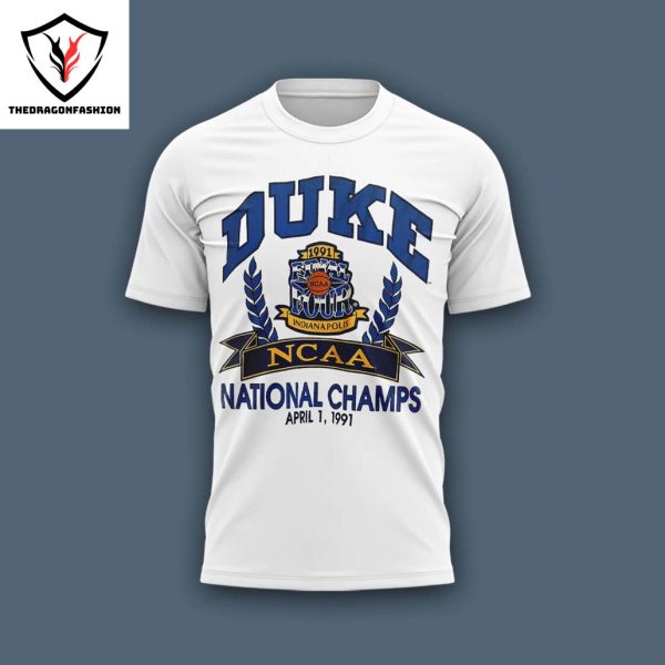 Duke Blue Devils Mens Basketball 1991 Champions 3D T-Shirt