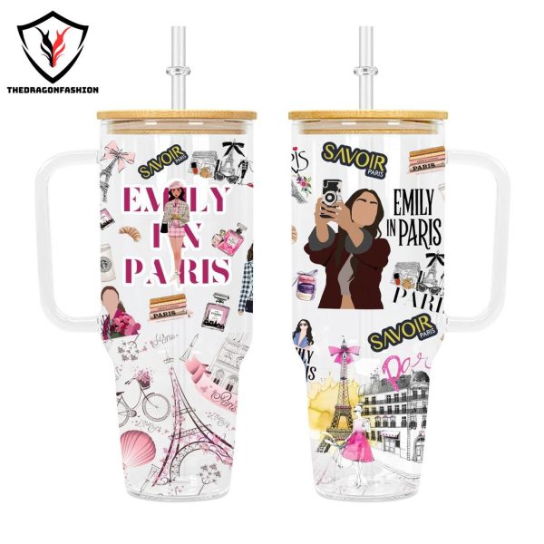 Emily In Paris Savoir Tumbler With Handle And Straw