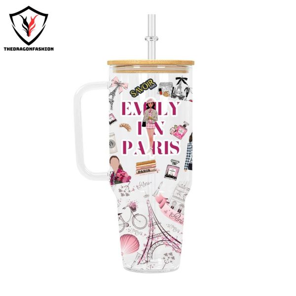 Emily In Paris Savoir Tumbler With Handle And Straw