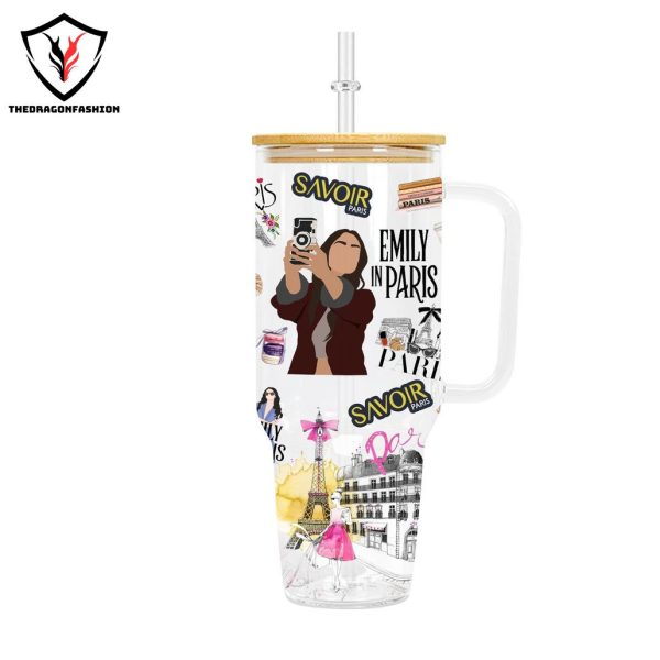 Emily In Paris Savoir Tumbler With Handle And Straw