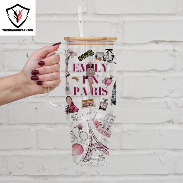 Emily In Paris Savoir Tumbler With Handle And Straw