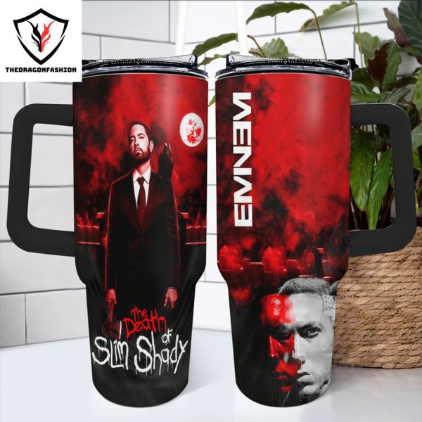 Eminem The Death Of Slim Shady Design Tumbler With Handle And Straw