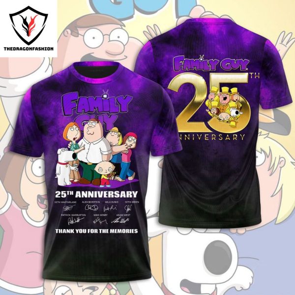 Family Guy 25th Anniversary Signature Thank You For The Memories 3D T-Shirt