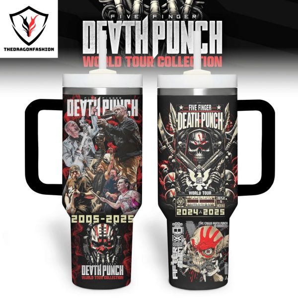 Five Finger Death Punch World Tour Collection 2024-2025 Tumbler With Handle And Straw