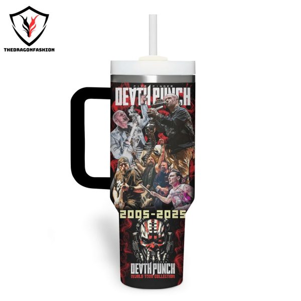 Five Finger Death Punch World Tour Collection 2024-2025 Tumbler With Handle And Straw