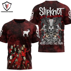 Slipknot 25th Anniversary – Here Comes The Pain Design 3D T-Shirt