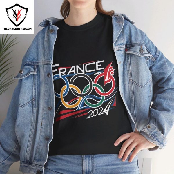 France 2024 Olympic Games Tee Top, Paris Summer Sports T-Shirt, Unisex Heavy Cotton Shirt, French Olympic Fan Apparel, Eiffel Tower Tshirt,