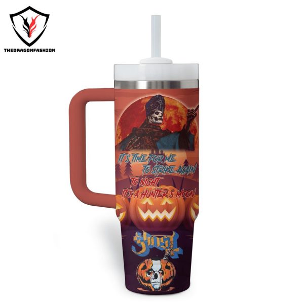 Ghost Band – He Back Tumbler With Handle And Straw