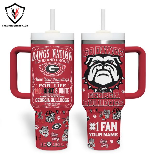 Go Dawgs Georgia Bulldogs Tumbler With Handle And Straw